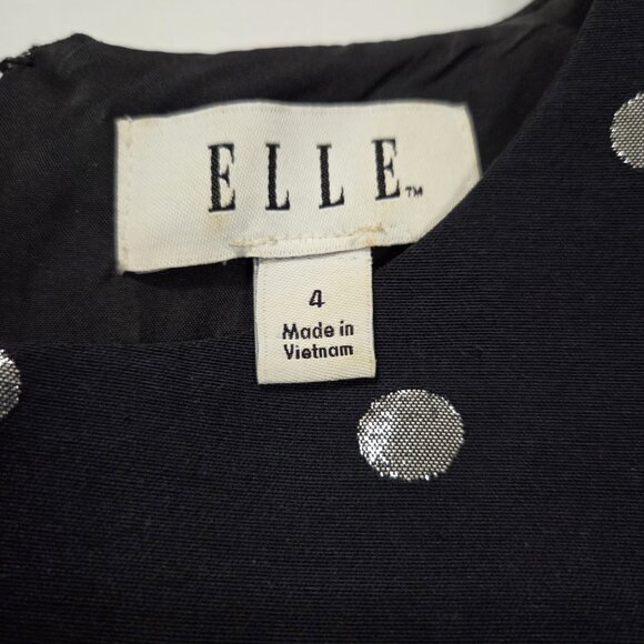 Elle Black and Silver Polka Dot Dress Size 4 - with bracelet - Picture 4 of 7